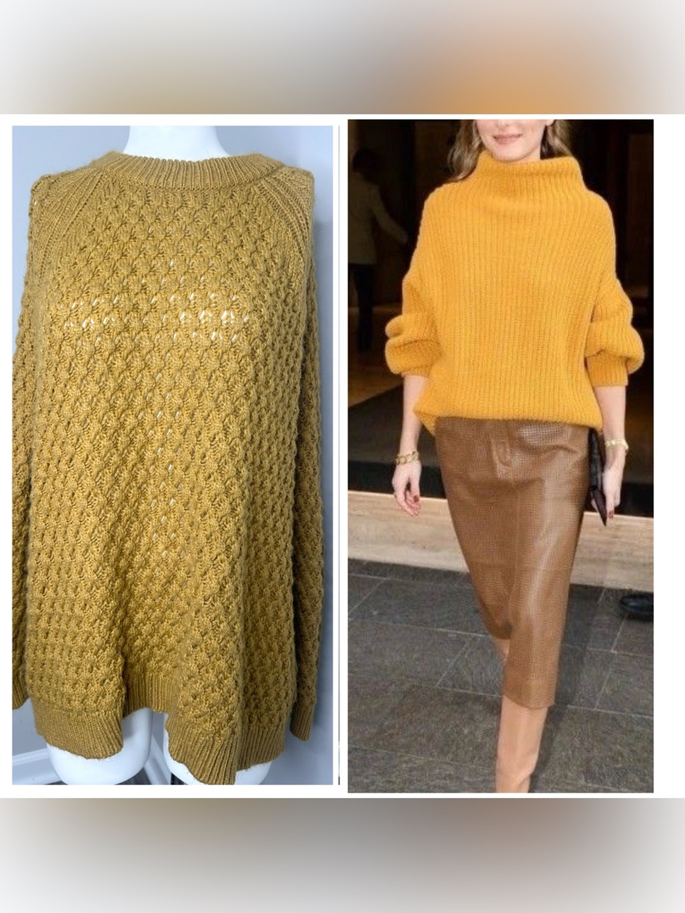 H&M Golden Mustard Crew Neck Sweater -M